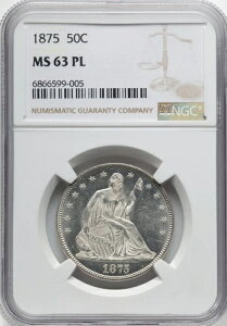 1875�N �������u�n�[�t�_���[ - NGC MS63 PL - PL�Ƃ��Ă͊󏭁I NGC�ɒm���Ă���̂͂킸��6���I