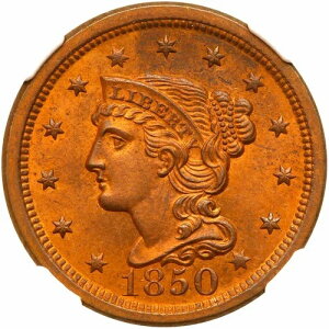 1850�N N-13 R-3+ NGC MS 66 RB �҂ݍ��݃w�A ���[�W�Z���g�R�C�� 1�Z���g