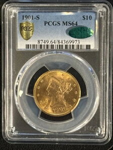 1901�N S �S�[���h �C�[�O���X ���o�e�B�w�b�h PCGS MS-64 CAC
