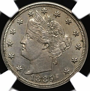 1885�N ���o�e�B V �j�b�P�� NGC MS 62 ���S�ɑō����ꂽ�\�ʂ́A