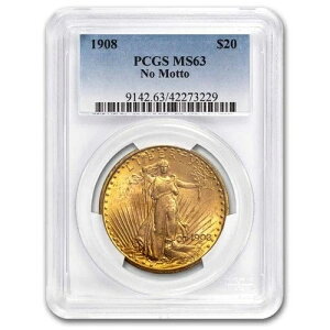 1908�N 20�h�� �Z���g�E�S�[�f���Y �S�[���h �_�u���C�[�O�� ���b�g�[�Ȃ� MS-63 PCGS