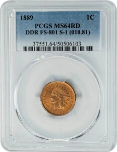 1889�N �C���f�B�A���w�b�h �Z���g 1�Z���g DDR FS-801 S-1 (010.81) MS64RD PCGS 950453-1