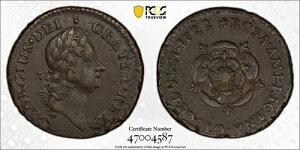 1722�N�� ���[�U �A�����J�� 1/2�y�j�[ VTILEDVLC PCGS�F�� VF�ڍ� �󏭃R���j�A��