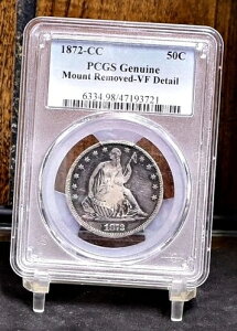 1872-CC ���Ȍ^�n�[�t�h�� - PCGS VF �ڍׁA������O���ς� (#59999-L)