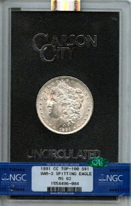 1891-CC TOP-100 �����K���E�_���[ VAM-3 �X�s�b�e�B���O�E�C�[�O�� S$1 NGC MS62 (CAC)