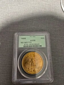 1908�N ���b�g�[�Ȃ� 20�h�� �S�[���h �Z���g�E�S�[�f���Y �_�u���C�[�O�� PCGS AU58