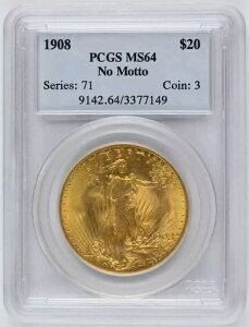 1908�N P �Z���g�E�S�[�f���Y �_�u���C�[�O�� PCGS MS-64 ���b�g�[�Ȃ�