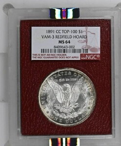 1891 CC VAM-3 TOP 100 �����K����� $1 ���b�h�t�B�[���h�z�[�h NGC MS 64