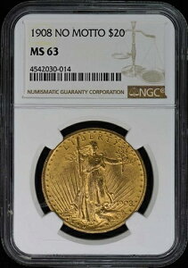 1908�N ���b�g�[�Ȃ� �Z���g�E�S�[�f���Y 20�h�� NGC MS63