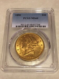 1890 MS60 PCGS ���o�e�B�_�u���C�[�O�� 20�h������ ���������͂Ɣ������f�B�e�[��
