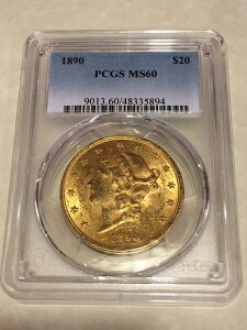 1890 MS60 PCGS ���o�e�B�_�u���C�[�O�� 20�h������ ���͓I�ȃf�B�e�[��