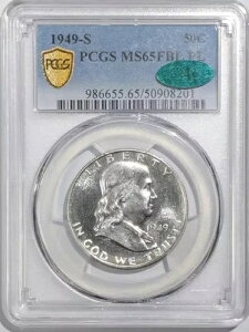 1949�N S �t�����N���� �n�[�t�_���[ PCGS MS-65 FBL PL �v���[�t���C�N CAC