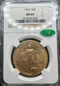 1924�N $20�Z���g�S�[�f���Y �S�[���h�_�u���C�[�O�� NGC MS64 CAC-