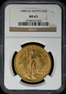 1908�N ���b�g�[�Ȃ� �T���S�[�f�� $20 NGC MS65-