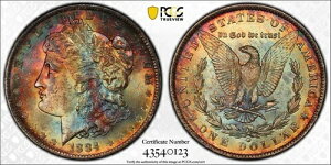 1884-O �����K���E�_���[ PCGS MS63 CAC �J���[�R�C�� ���C���{�[�g�[�� ���� �I�t�@�[