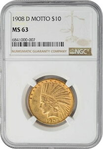 1908-D 10�h������ �C���f�B�A�����b�g�[ MS63 NGC 950076-4