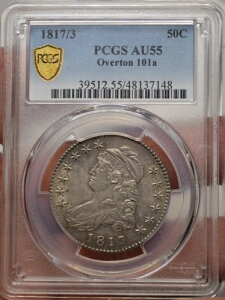 1817/3 �o�X�g�n�[�t�h�� PCGS AU55 Unc Error Overton 101a SRS:R2-