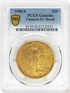 1908�N S $20 �Z���g�E�S�[�f���Y �_�u���C�[�O������ PCGS XF �ڍ� �󏭔��s ���b�g�[