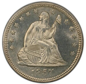 1857 �N ���ȃ��o�e�B �N�H�[�^�[ - PCGS MS65 - ���Ɋ󏭂őf���炵��!