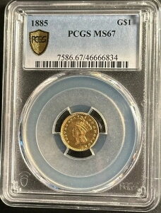 1885�N G$1 �v�����Z�X 1�h������ ???PCGS MS-67????Pop 17/5