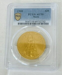 ���b�g�[ �t�@�C�� 1908 PCGS-AU55 20.00�h�� ���� #9147.55/49732