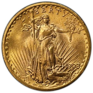 1908�N 20�h�� ���b�g�[�Ȃ� �Z���g�S�[�f���Y PCGS MS64 (CAC)