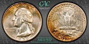 1955�N���V���g���N�H�[�^�[��CACG�ɂ��MS67+�A���v�|�b�v2��TOP POP GEM�ƕ]������Ă��܂��B