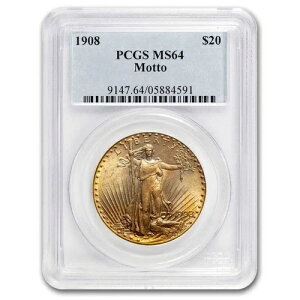 1908�N 20�h�� �Z���g�E�S�[�f���Y �S�[���h �_�u���C�[�O���i���b�g�[�t���j MS-64 PCGS