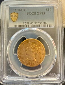 1880-CC $10 �S�[���h PCGS XF-45 US ���o�e�B�w�b�h �C�[�O��-