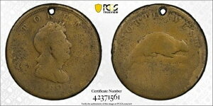 1820�N �^�J�� �r�[�o�[�E�m�[�X�E�E�F�X�g�E�J���p�j�[ �g�[�N�� PCGS AG 03 (POP: 1) - �R���j�A���Y