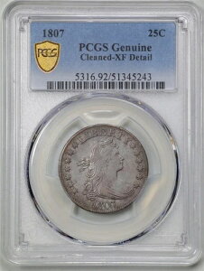 1807�N 25�Z���g �h���[�v�o�X�g �N�H�[�^�[�h�� XF �ڍ� PCGS 51345243 �N���[�j���O�ς�