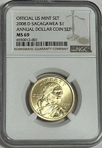 2008 D $1 NGC MS69 �T�J�K�E�B�A�E�_���[ �č������ǔ��s �A�j���A���E�_���[ 1�h��