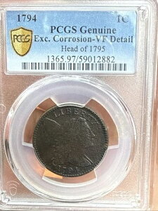 1794�N�� �w�b�h�E�I�u�E'95 ���[�W�Z���g - S-70 - VF �ڍ� - PCGS - �ɂ߂Ċ󏭁I�������I