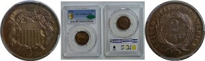1872�N 2C 2�Z���g�d�� �v���[�t PCGS PR-65+ RB CAC