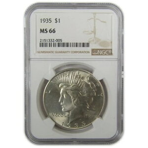 1935�N �s�[�X�_���[ MS 66 NGC �V���o�[ ������ 1�h���R�C�� SKU:I19674