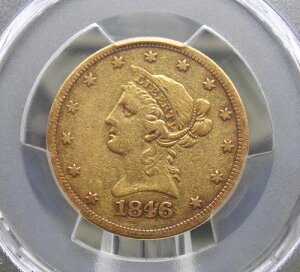 1846�N/'5' O 10�h������ ���o�e�B�C�[�O�� PCGS VF25 #215 ���ɗǍD�ȏ�� *�j���[�I�[�����Y* ECC&C