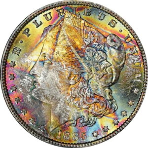 1885�N PCGS MS65+ - �G���h�E�I�u�E���[�� - �����X�^�[ - ���C���{�[�g�[�� �����K�� �V���o�[ �_���[ EE