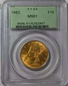 1882�N P �S�[���h �n�[�t�C�[�O�� ���o�e�B�w�b�h PCGS MS-61