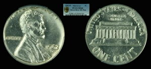 1962-D 1C PCGS MS62 ��10�Z���g�v�����V�F�b�g�i�����J�[���Z���g�~���g�G���[�j�ɍ���