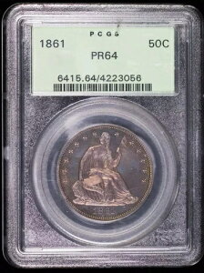 1861�N P �n�[�t�h�� ���R�̏��_�� PCGS PR-64 �v���[�t OGH