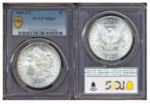 1885-CC $1 PCGS MS63-�v���[�t�̂悤�ȕ\�ʁA�h��ȐV�i����A�����K���E�_���[