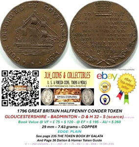 1796 GB �R���_�[ 1/2�y�j�[�g�[�N�� - �O���X�^�[�V���[ - �o�h�~���g�� - D & H 32 S - CT 853