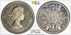 �C�M���X 2�V�����O 1953�N PCGS PR 65 �J���I �W�F�� �A���T�[�L�����[�g QEII. R7