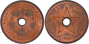 1888/7 �R���S���R�� 5�T���`�[������ - PCGS MS64 RB