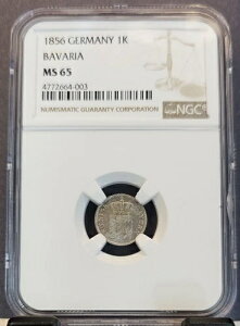 1856�N �h�C�c �V���o�[ 1�N���C�c�@�[ 1K �o�C�G���� NGC MS 65 ��������� BU