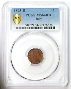 P015�A�C�^���A�A�E���x���g I�A1 Centesimo 1895 R�A���[�}�����ǁAPCGS MS64RB