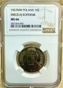 �|�[�����h 1967 MW 10 �Y�E�H�e�B�t NGC MS66 M. �R�y���j�N 2nd Highest Note Low Montage