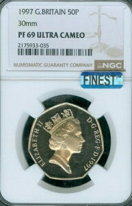 1997�N �C�M���X 50�y���X 30mm NGC PF69 UCAM MAC �ō��O���[�h & �X�|�b�g���X�B