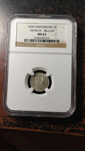 1839 �N �W���l�[�u �X�C�X 2 �T���^�C�� NGC MS63 4256