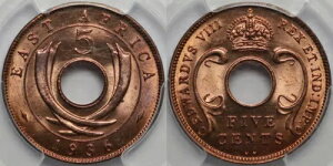 PCGS MS65RD ���A�t���J 1936-KN 5�Z���g �G�h���[�h8�� KM# 23 �����ʃR�C��